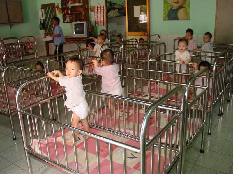 cribs in an orphanage