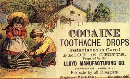 Cocaine Drops for children with toothaches