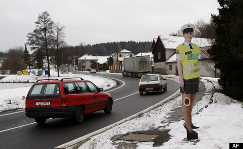 Fake Police Woman in a miniskirt Fake Police Woman in a miniskirt