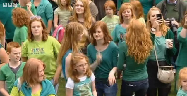 Red Head Festival, close up of the crowd Red Head Festival, close up of the crowd