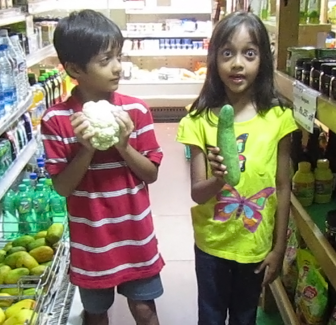 Kids from India and Vegetable Choices
