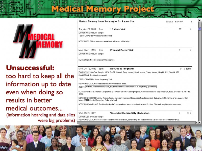 2013 Think Tank Presentation on Socio-Technical System Design: Medical Memory 2