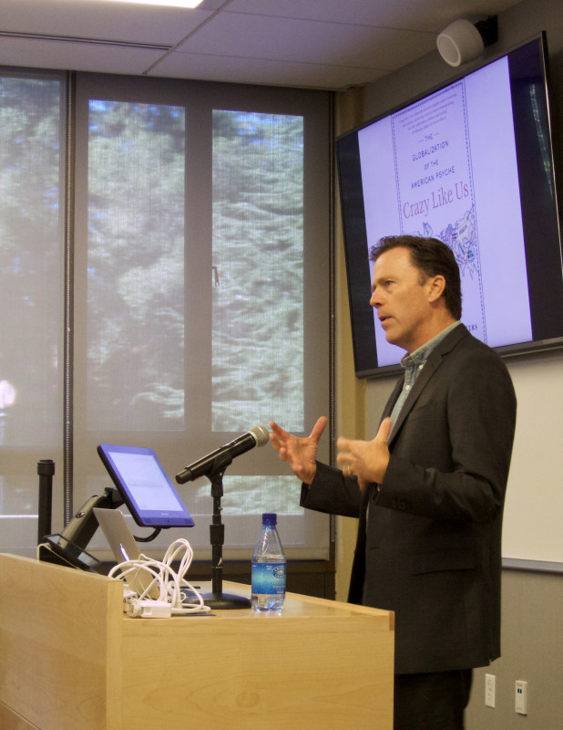 Journalist Ethan Watters, author of the book “Crazy Like Us,” presents at the Sage Conference held on September 19, 2015 at Stanford University.