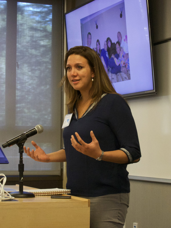 Social psychologist Piarella Peralta, patient advocate for Inspire2Live, presents at the Sage Conference held on September 19, 2015 at Stanford University.