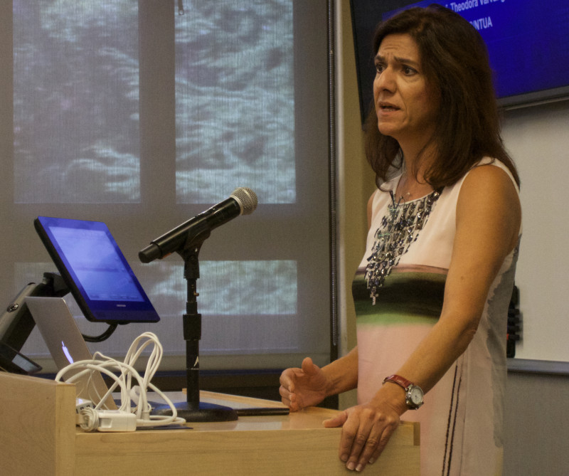 Theodora Varvarigou, Ph.D., professor at the University of Athens, presents at the Sage Conference held on September 19, 2015 at Stanford University.
