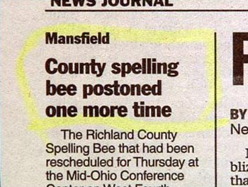 Spelling Bee Postoned